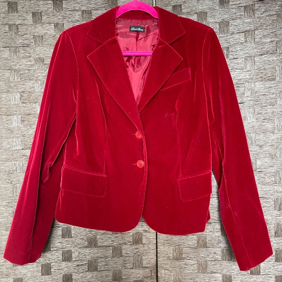 David Loren Red Velvet Blazer – Size 8 - Picture 2 of 7